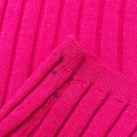 BANANA REPUBLIC 100%  Merino Wool Women's Sweater Sz L Crew Neck Ribbed Pink - Picture 5 of 7